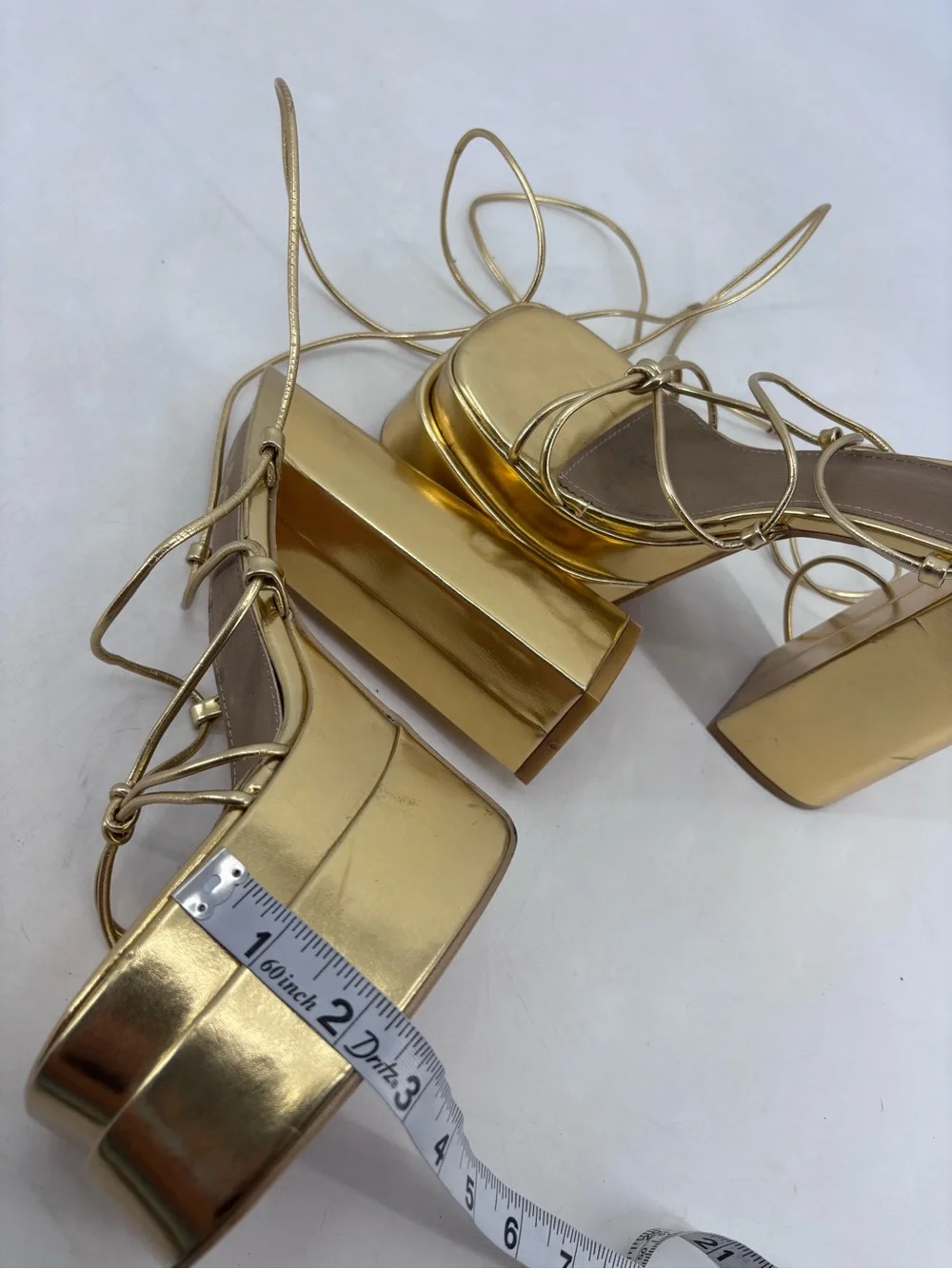 EGO x Stassie Mia Kylie Jenner Khloe Kardashian Metallic Retro 70s Platform Heel